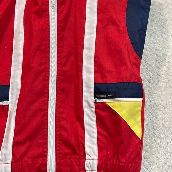 Vintage Members Only Red Kids Nautical Zip Up Vest Size Small Retro Preppy - Picture 7 of 7